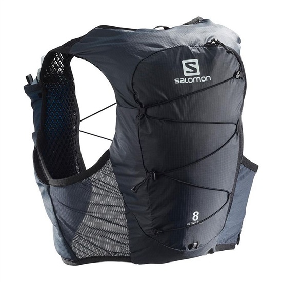 Salomon ACTIVE SKIN 8 SET HYDRATION PACK Trail Running Batohy Panske Čierne | 6530-VBZNK