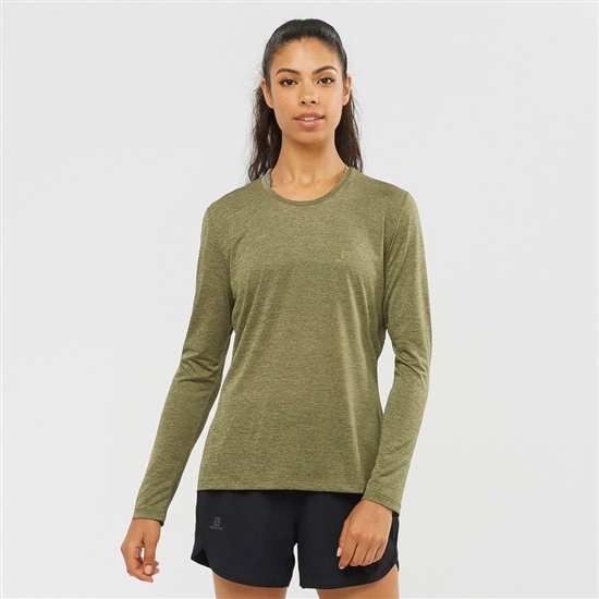 Salomon AGILE Long Sleeve Tricko Damske Olivovo Zelená | 8679-KLMIO