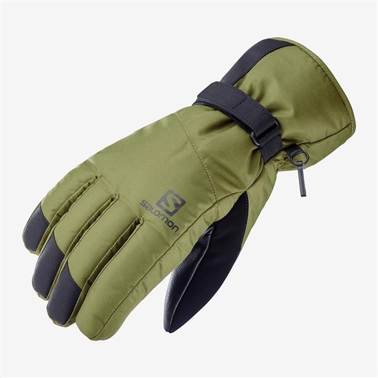 Salomon FORCE DRY M Gloves Panske Zelene | 5137-PFYVJ