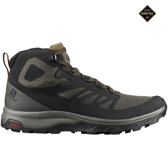 Salomon OUTLINE MID GORE-TEX Bezecke Topanky Panske Čierne | 8472-LTZUC