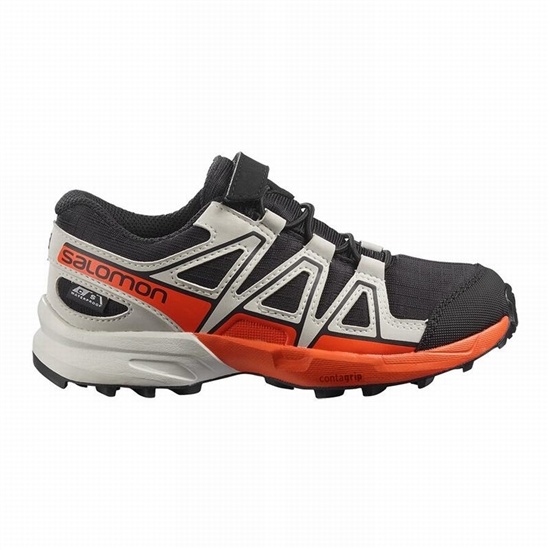 Salomon SPEEDCROSS CLIMASALOMON WATERPROOF Trailove Bezecke Tenisky Detske Black/Pink | 8246-GKMRE